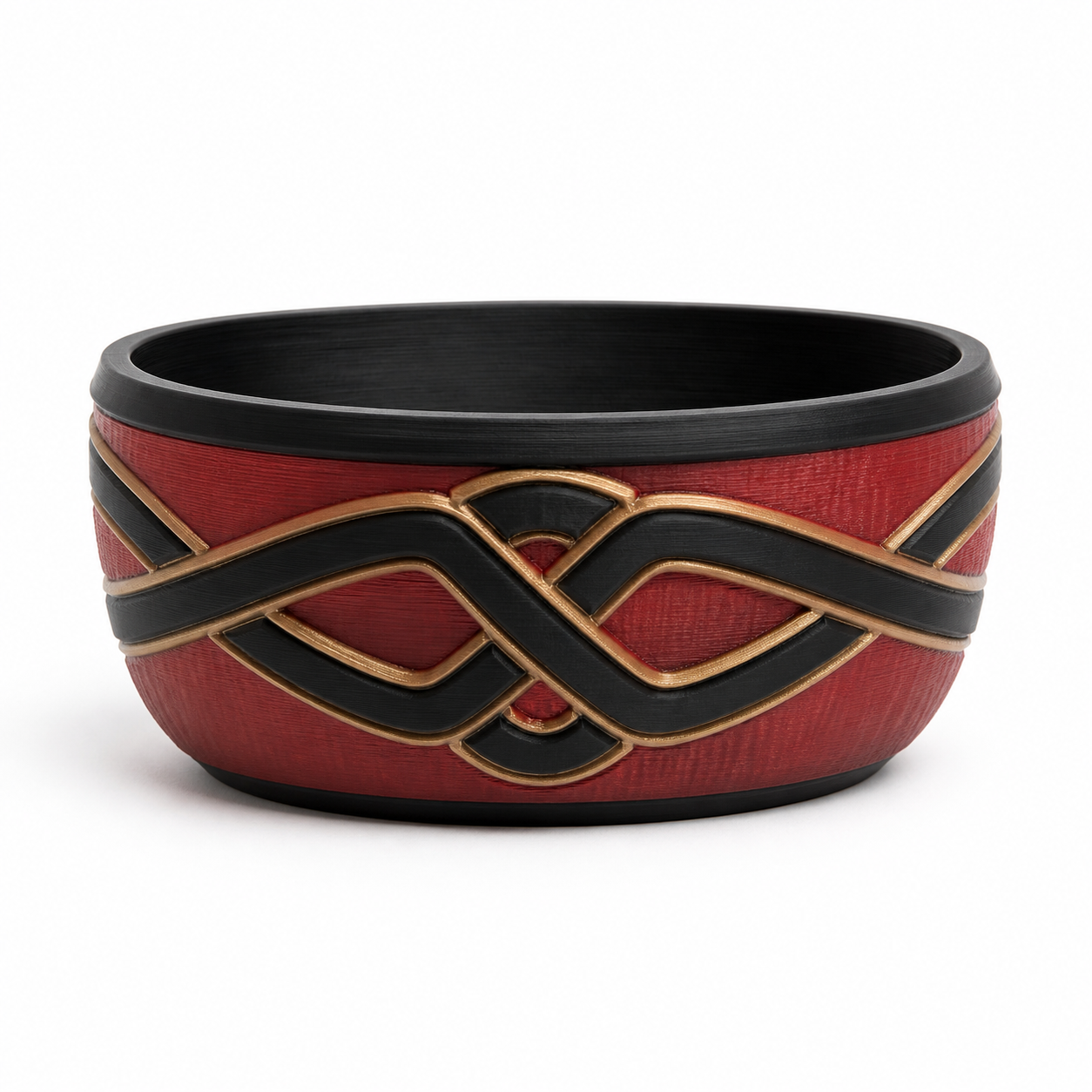 Flat planter bowl with gold braid band – 3D printing 3DOrder