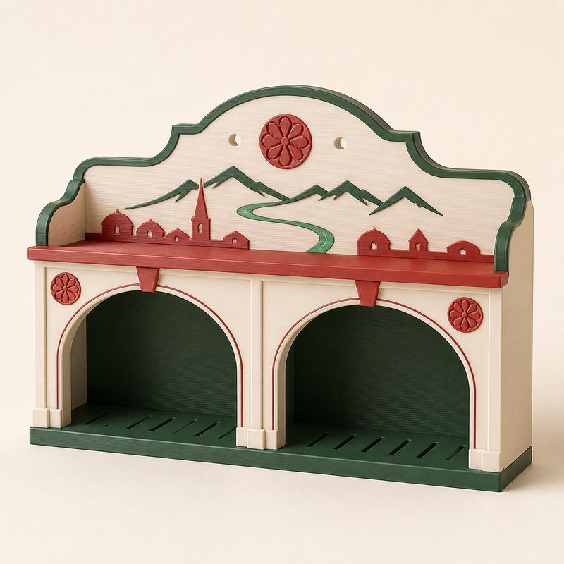 Bad-Wandorganizer Arkade – Salzburg aus PETG auf hellem Studiohintergrund