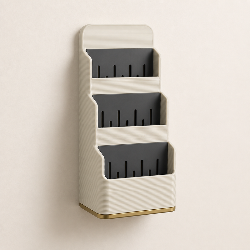 Bath wall organiser Flow – Timeless from PETG on bright studio background