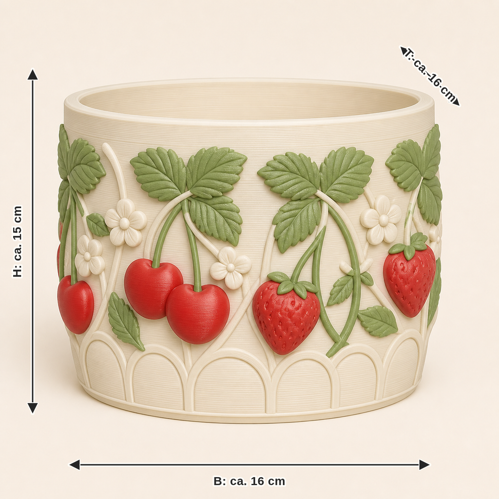 Summer berry: width approx. 16 cm, depth approx. 16 cm, height approx. 15 cm