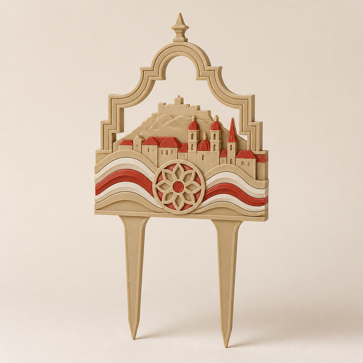 Beet plug Salzach wave – Salzburg from PETG on bright studio background