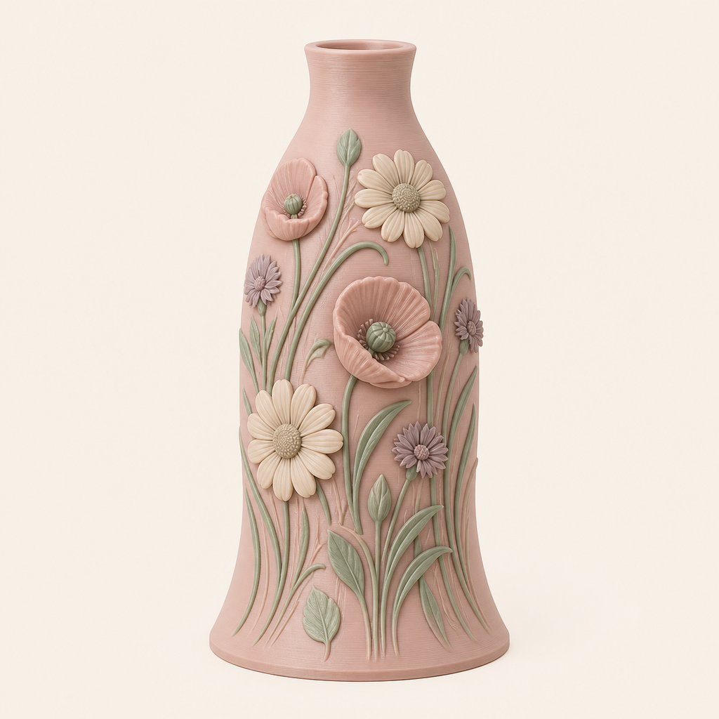 flower meadow-dried flowers-vase flower stalk from 3D-printed PETG in Rosé, sage green, sand beige