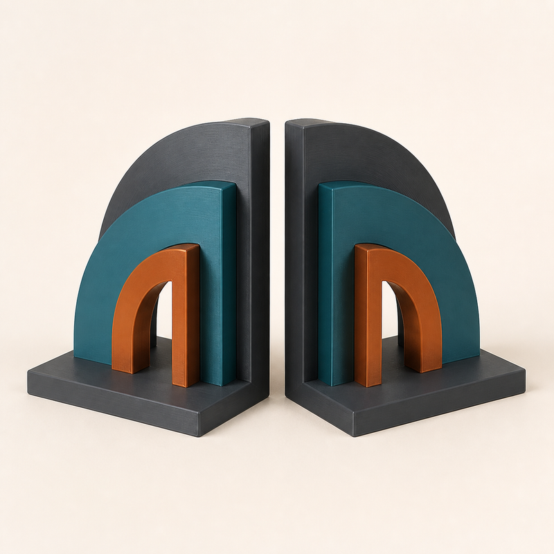 Bookends bow pair – Modern from PETG on bright studio background