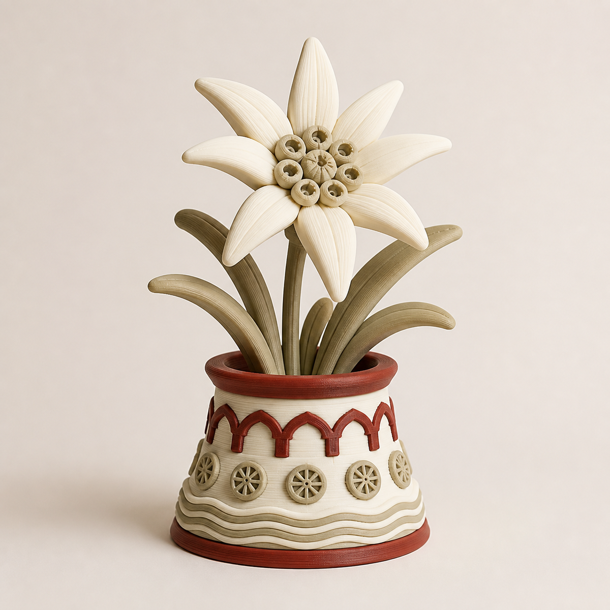 Deco-edelweiss Alpenform – Salzburg from PETG on bright studio background