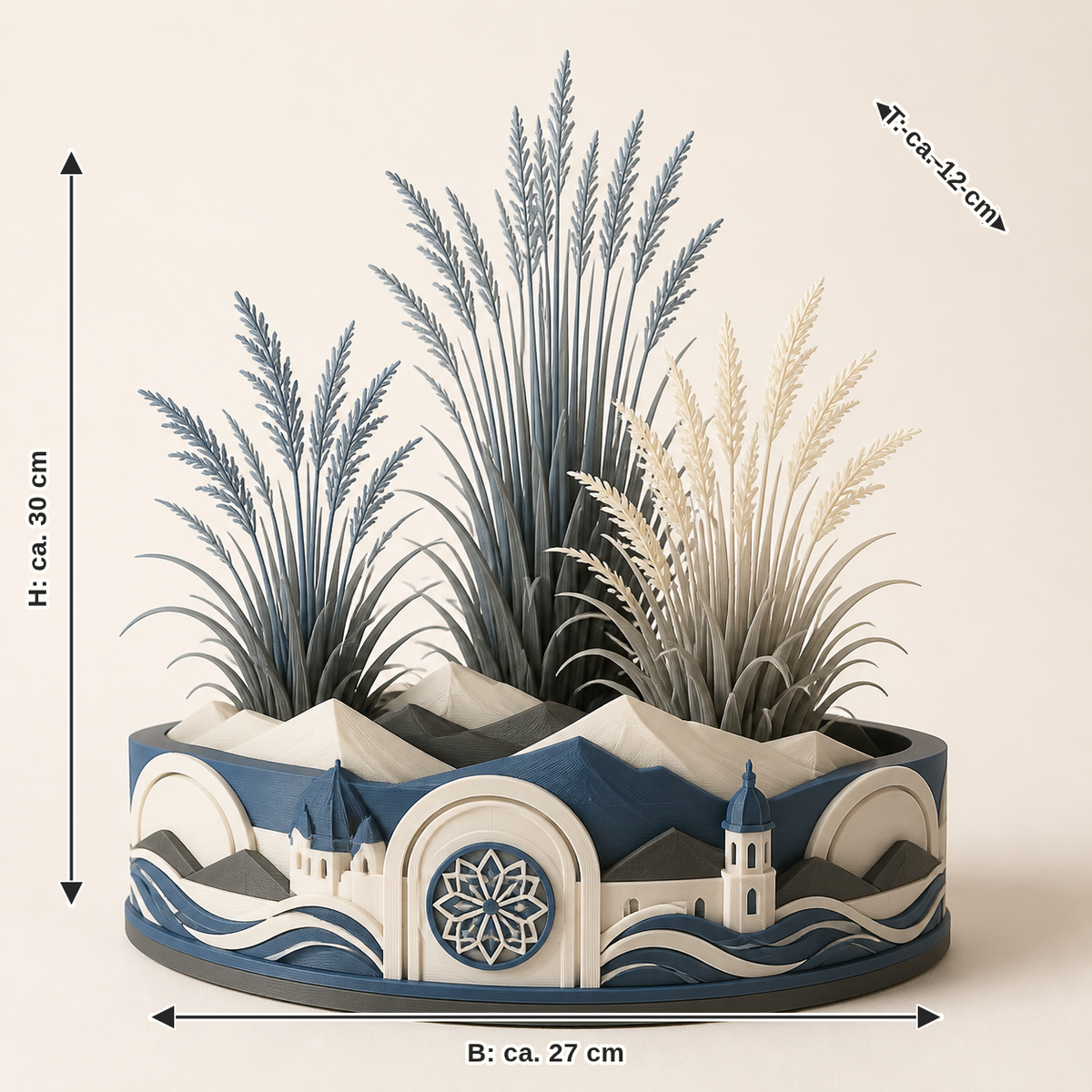 Dimensional image for Deko-Graser Alpenhang – Salzburg: width about 27 cm, depth about 12 cm, height about 30 cm