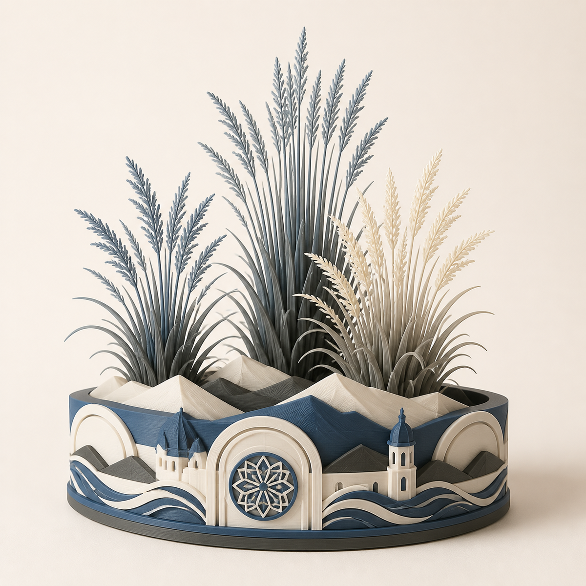 Decorative grass alpine slope – Salzburg from PETG on bright studio background