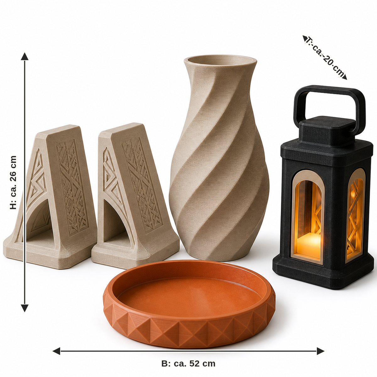 Nordic & Mythical: width approx. 52 cm, depth approx. 20 cm, height approx. 26 cm