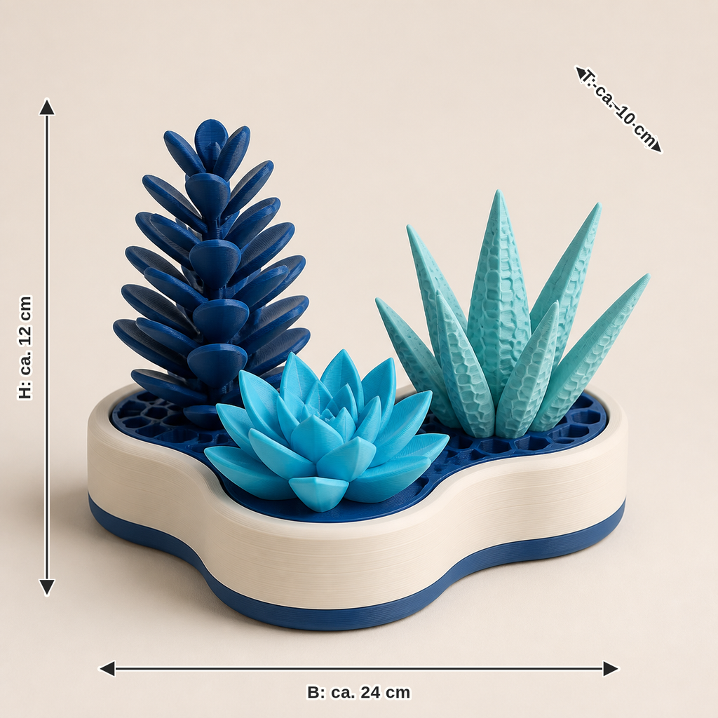 Trio – Futuristic: width approx. 24 cm, depth approx. 10 cm, height approx. 12 cm