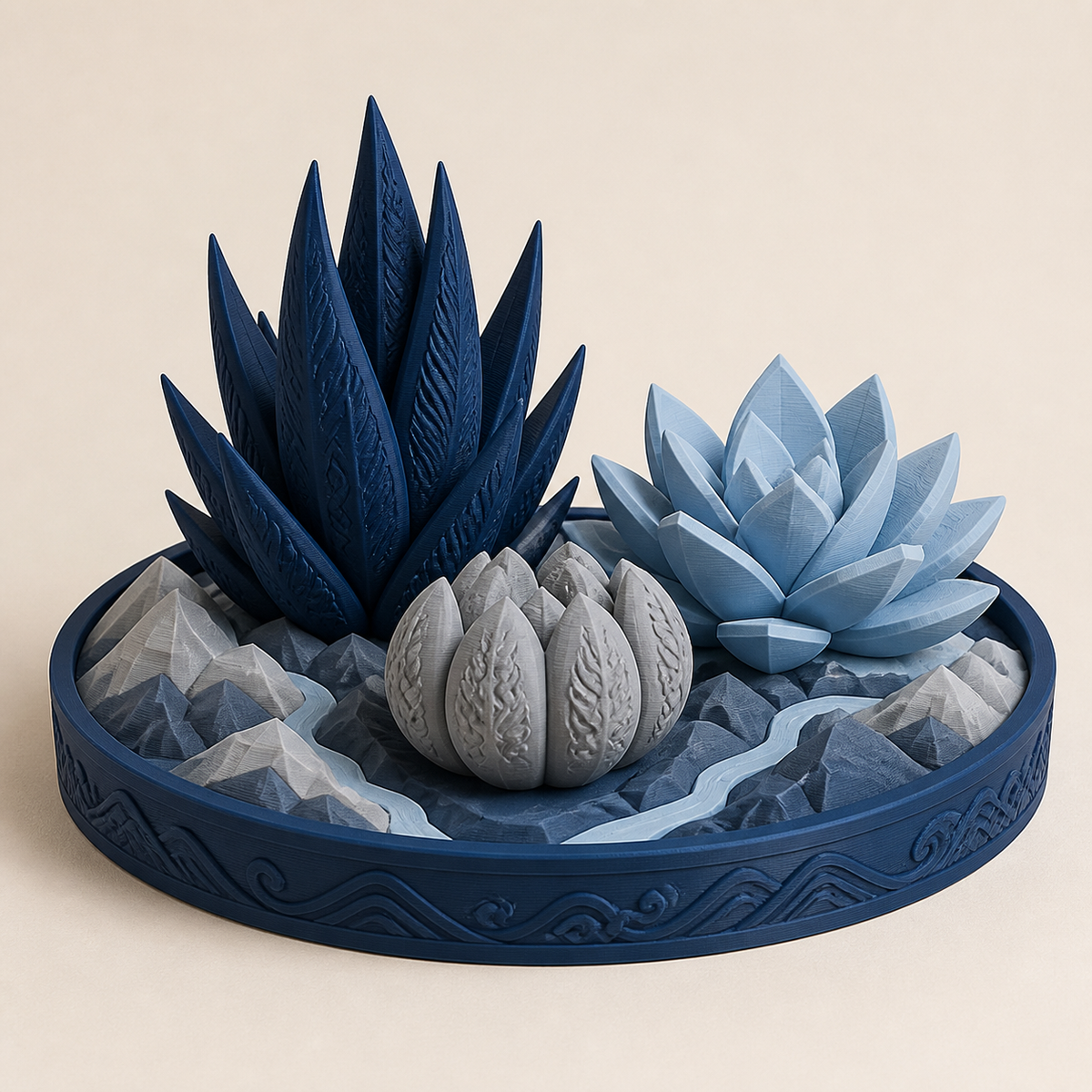 Trio – Nordic & Mythical from PETG on bright studio background