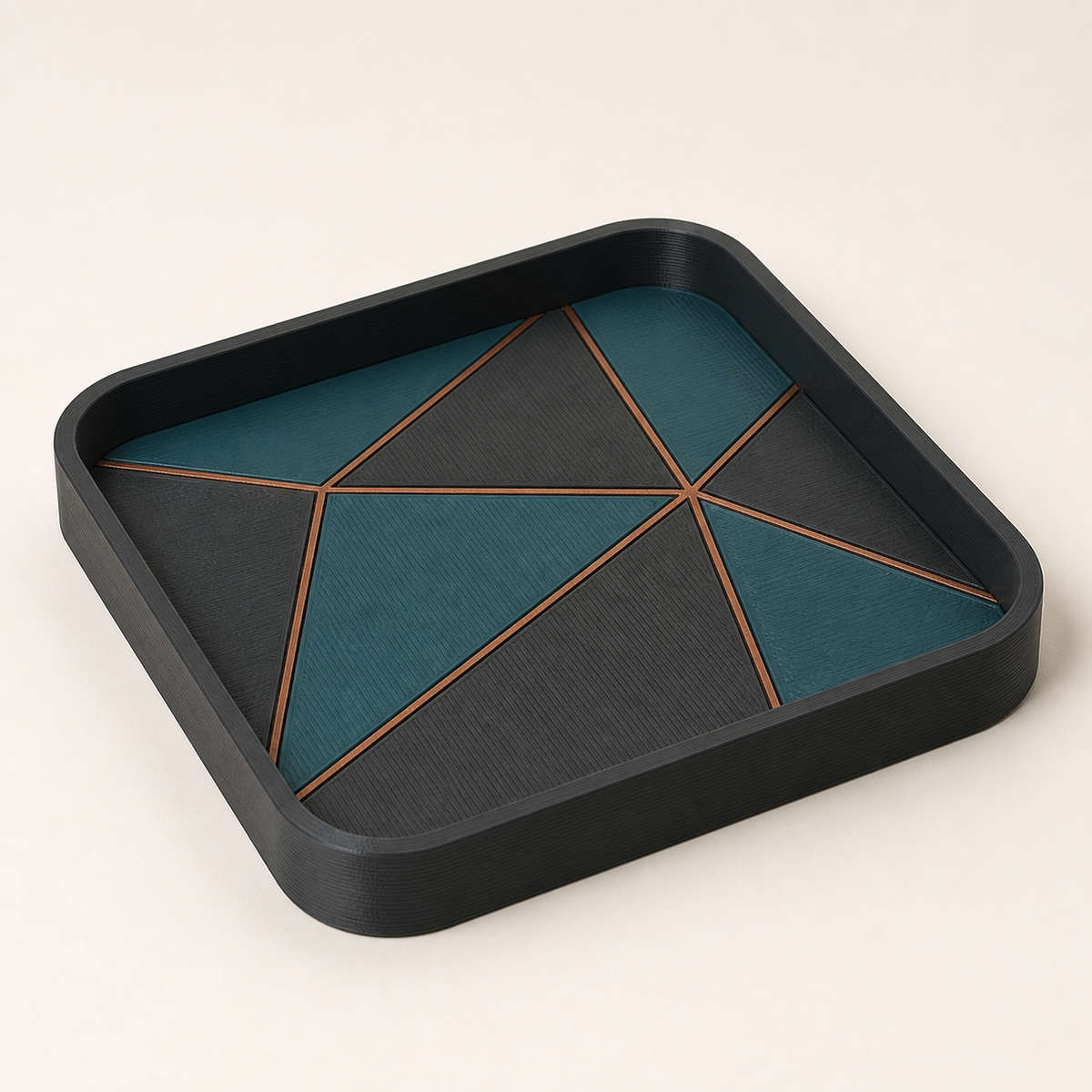 Deko-Tablett Mosaik – Modern aus PETG auf hellem Studiohintergrund