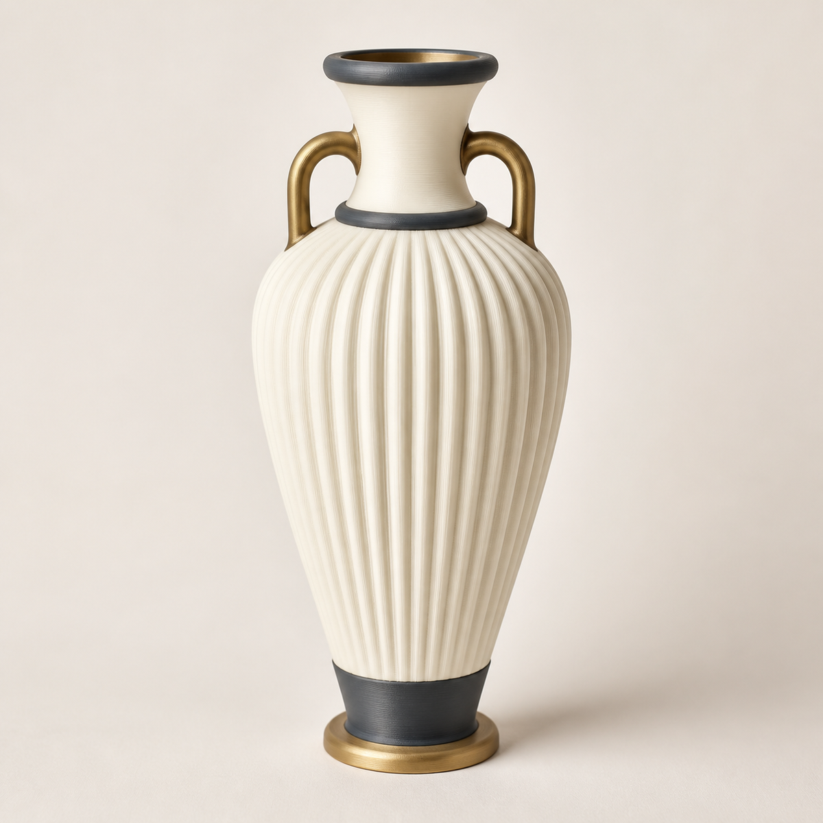 Decorative vase rib amphorae – Timeless from PETG on bright studio background
