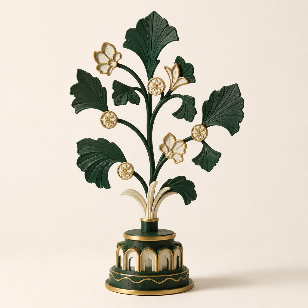 Decorative branch baroque leaf – Salzburg from PETG on bright studio background