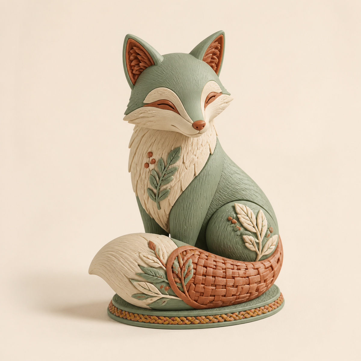 Country style 3D printed PETG in sage green, cream, terracotta