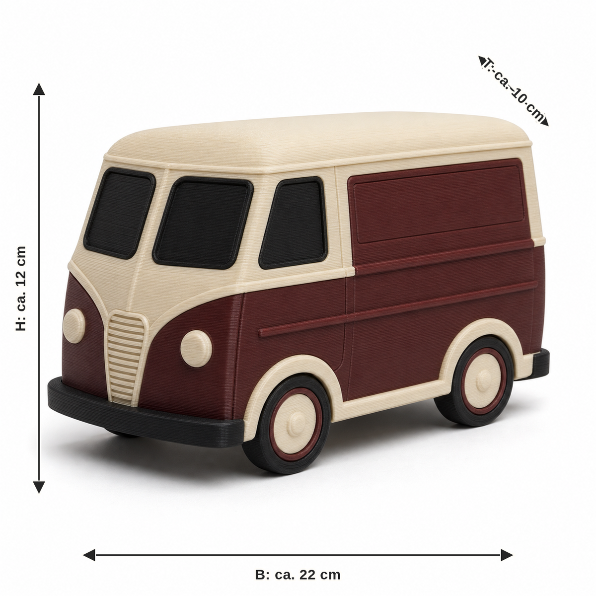Measurement for decorative model Bordeauxbus: width approx. 22 cm, depth approx. 10 cm, height approx. 12 cm