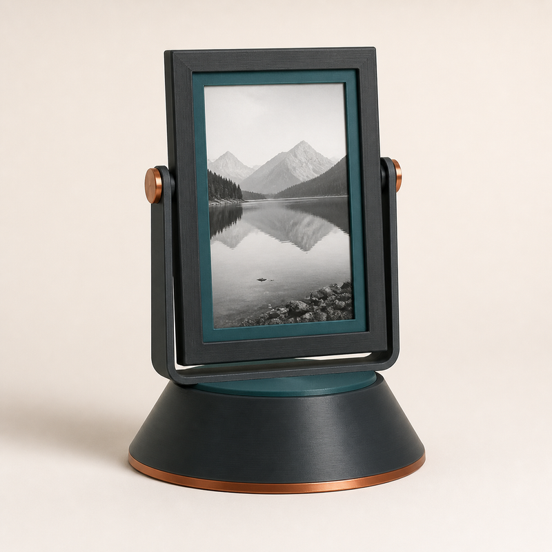 Rotating photo frame Wechselblick – Modern from PETG on bright studio background
