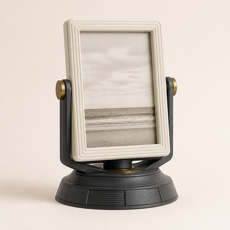 Rotating photo frame alternate view – Timeless from PETG on bright studio background