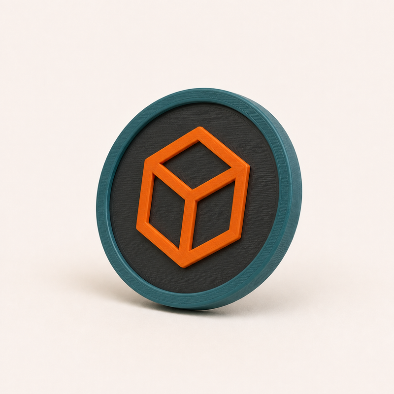 Event-Wertmarke mit Logo – 3D-gedruckt mit feinen FDM-Layerlinien