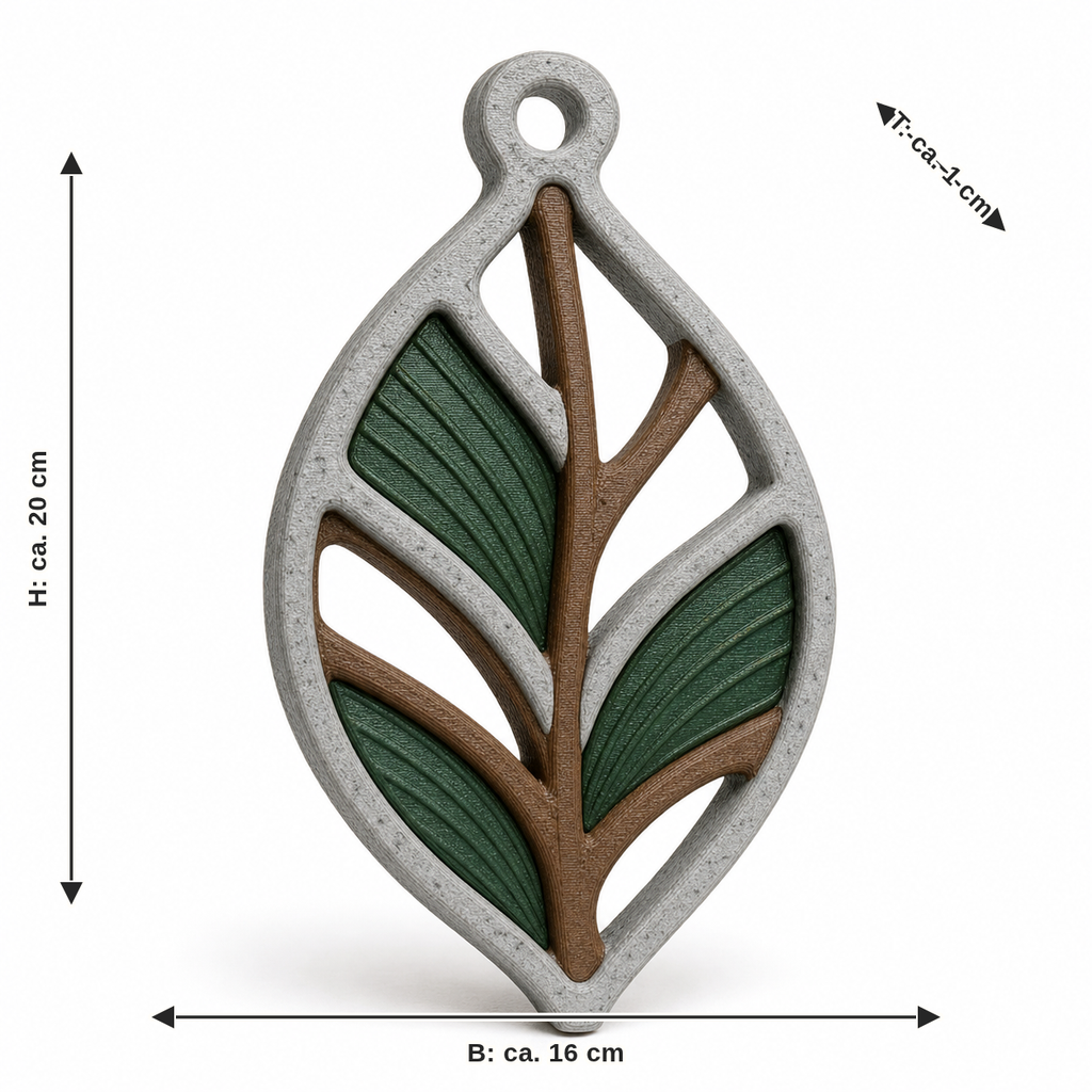 Dimensional image for window ornament in rustic sheet form: width approx. 16 cm, depth approx. 1 cm, height approx. 20 cm