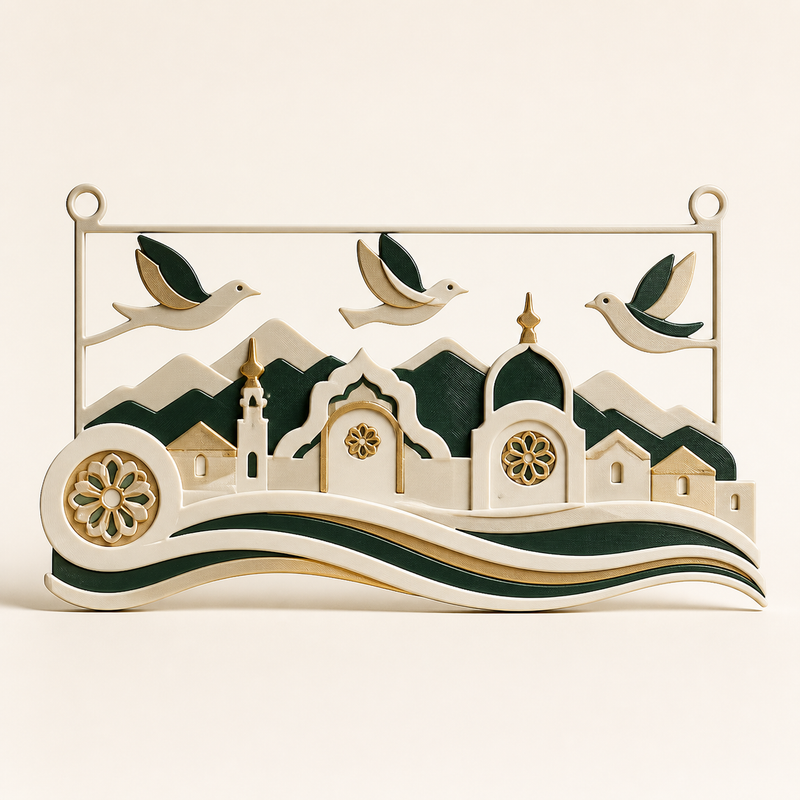 Vogelflug Salzach – Salzburg from PETG on bright studio background