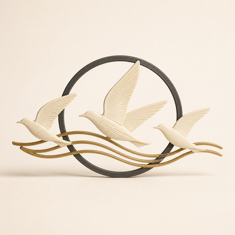Bird flight – Timeless from PETG on bright studio background