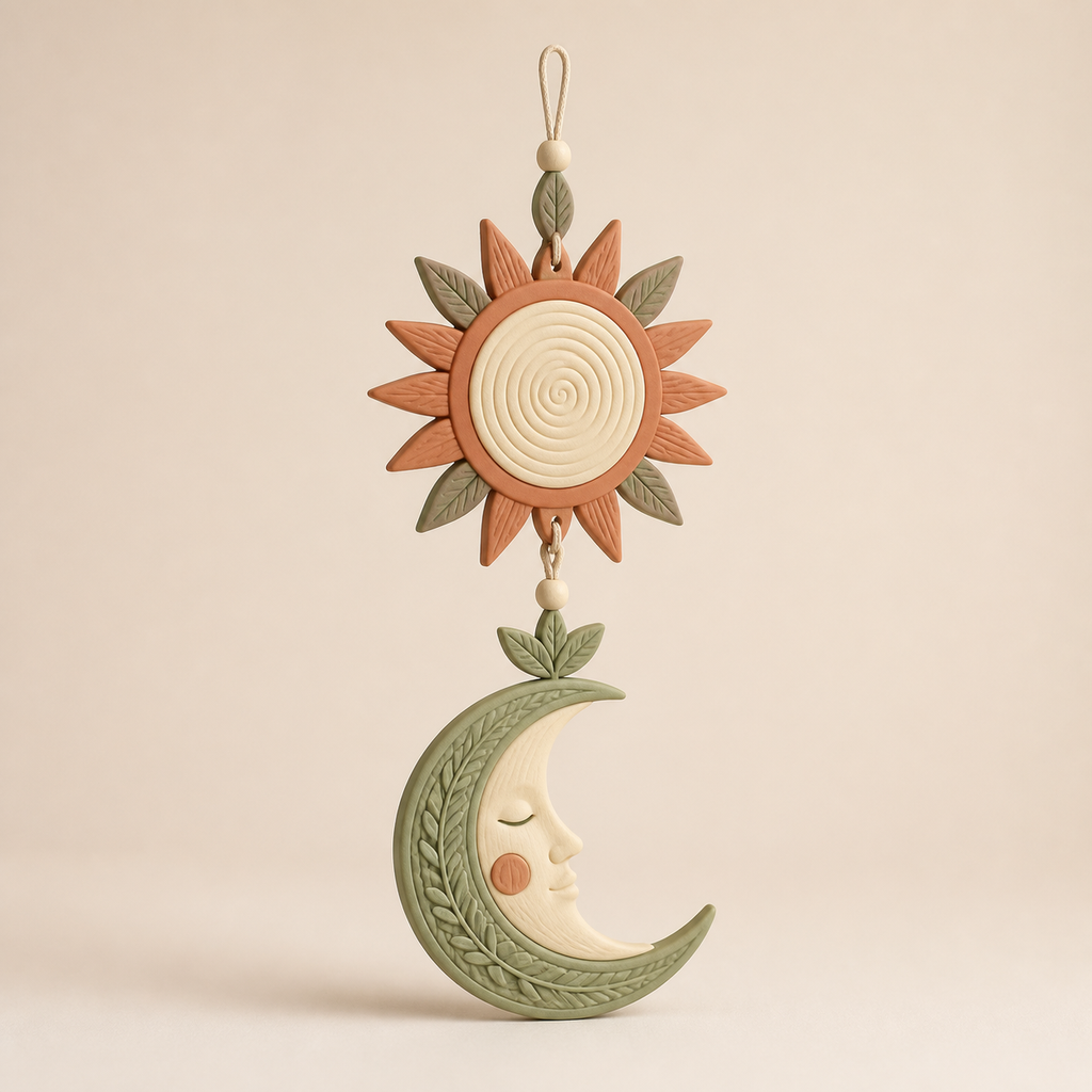window ornament Sun & Moon – Country from PETG on bright studio background
