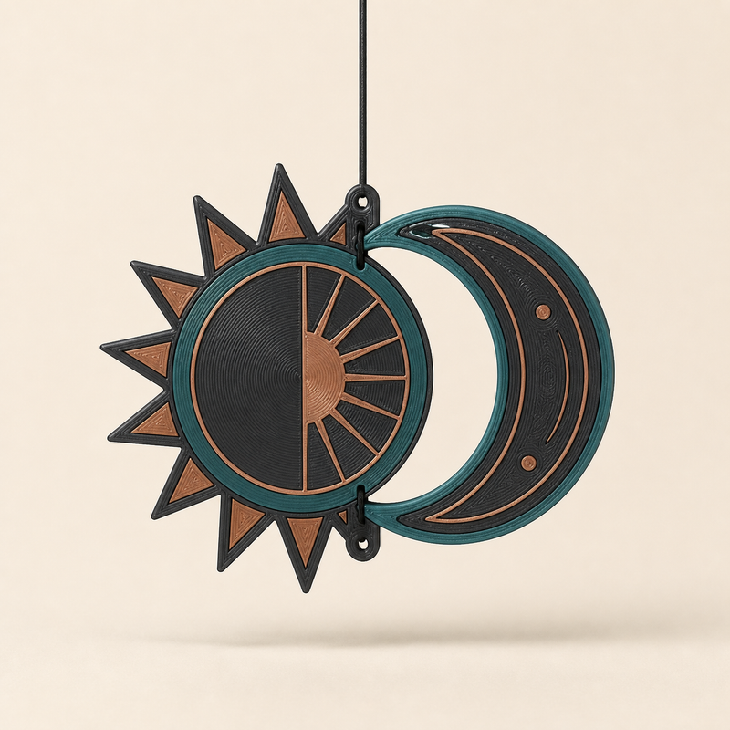 window ornament Sun & Moon – Modern in PETG on bright studio background