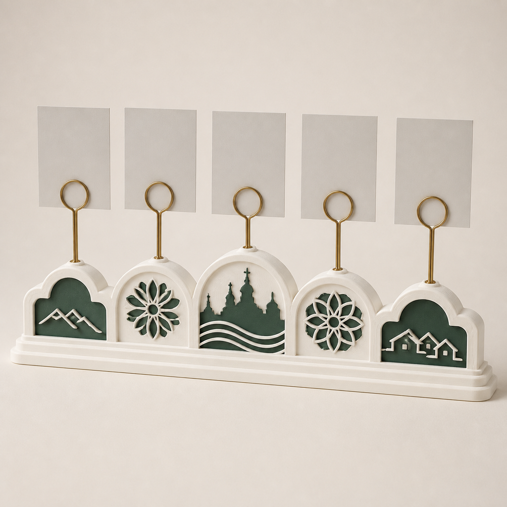 Photo clip stand fortress arch – Salzburg from PETG on bright studio background