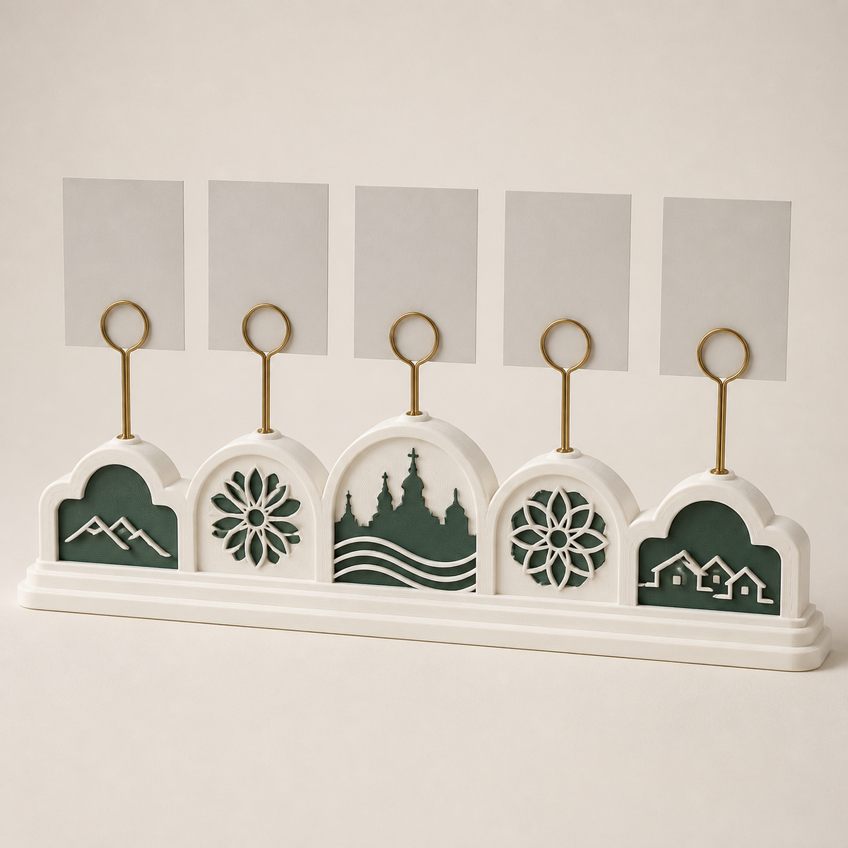Photo clip stand fortress arch – Salzburg from PETG on bright studio background
