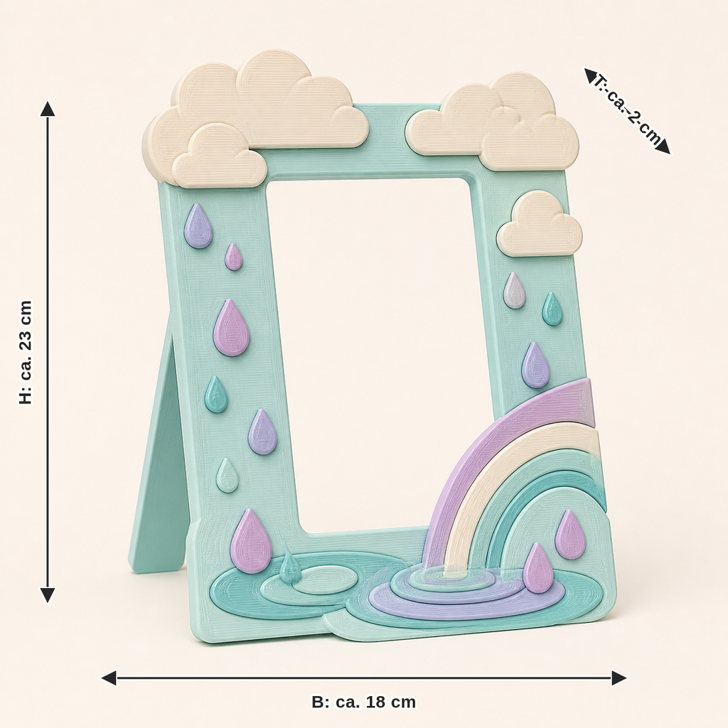 Dimensional image for spring rain-photo frame Rain portal: width approx. 18 cm, depth approx. 2 cm, height approx. 23 cm