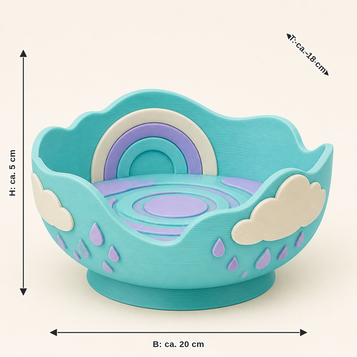 Measurement for spring rain-decorative bowl puddle trough: width approx. 20 cm, depth approx. 18 cm, height approx. 5 cm