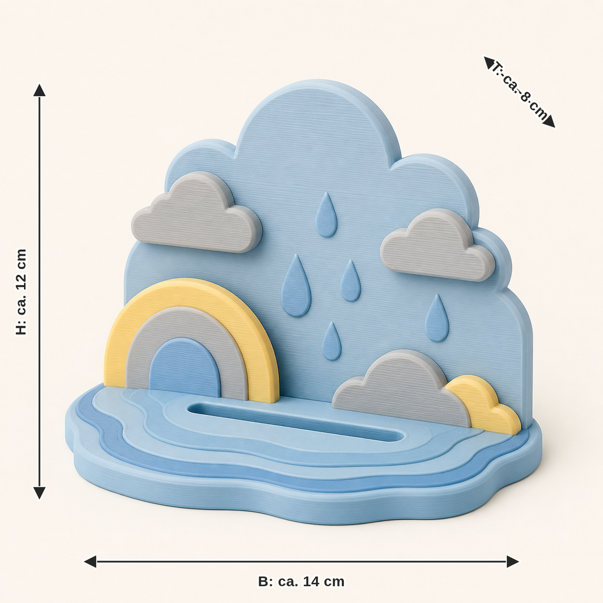 Cloud point: width approx. 14 cm, depth approx. 8 cm, height approx. 12 cm