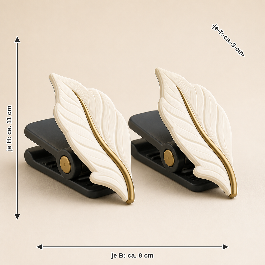 Dimensional image for curtain clip sheet pair – Timeless: per width approx. 8 cm, depth approx. 3 cm, height approx. 11 cm