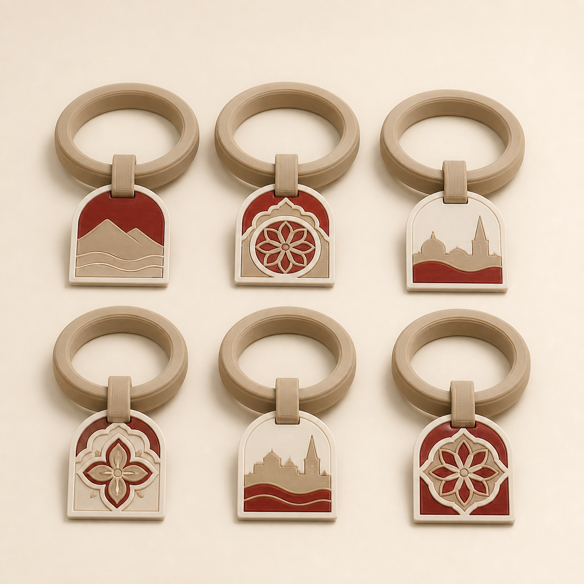 curtain ring fortress gate – Salzburg from PETG on bright studio background