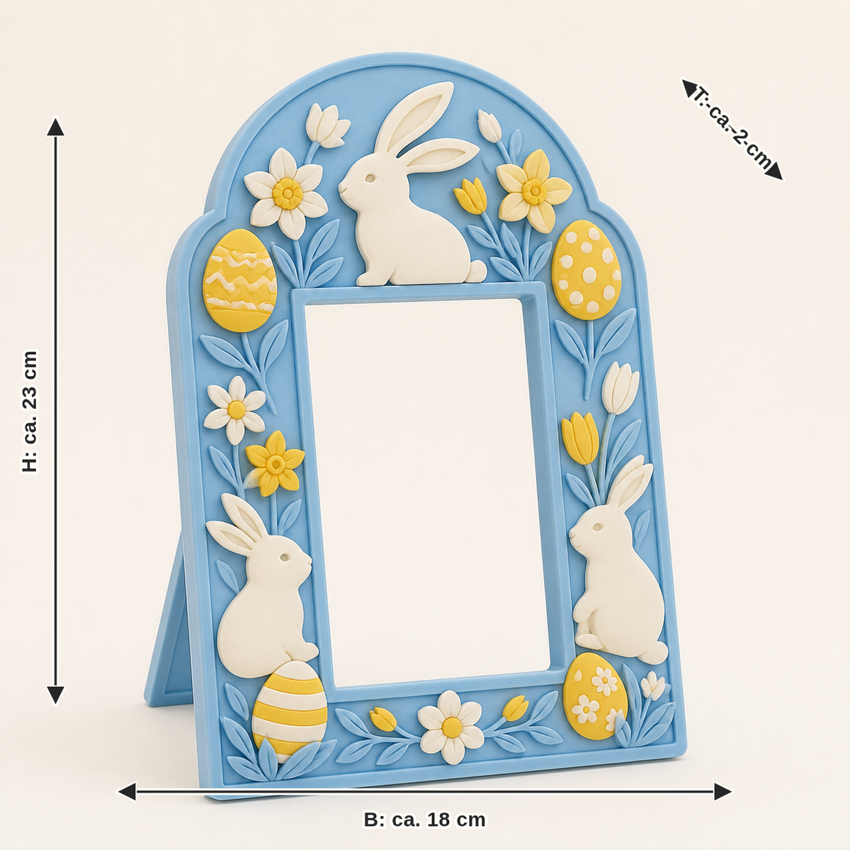 Mass picture for bunny workshop-photo frame Easter portal: width approx. 18 cm, depth approx. 2 cm, height approx. 23 cm
