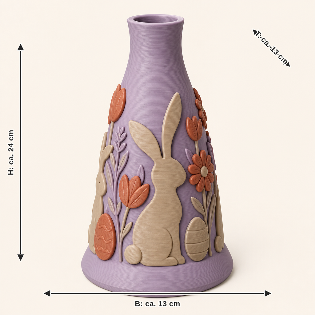 Dimensional image for bunny workshop-dried flowers-Vase Hasenstiel: width approx. 13 cm, depth approx. 13 cm, height approx. 24 cm