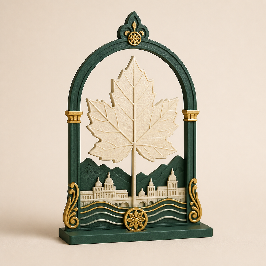 autumn leaf Festungsbogen – Salzburg from PETG on bright studio background