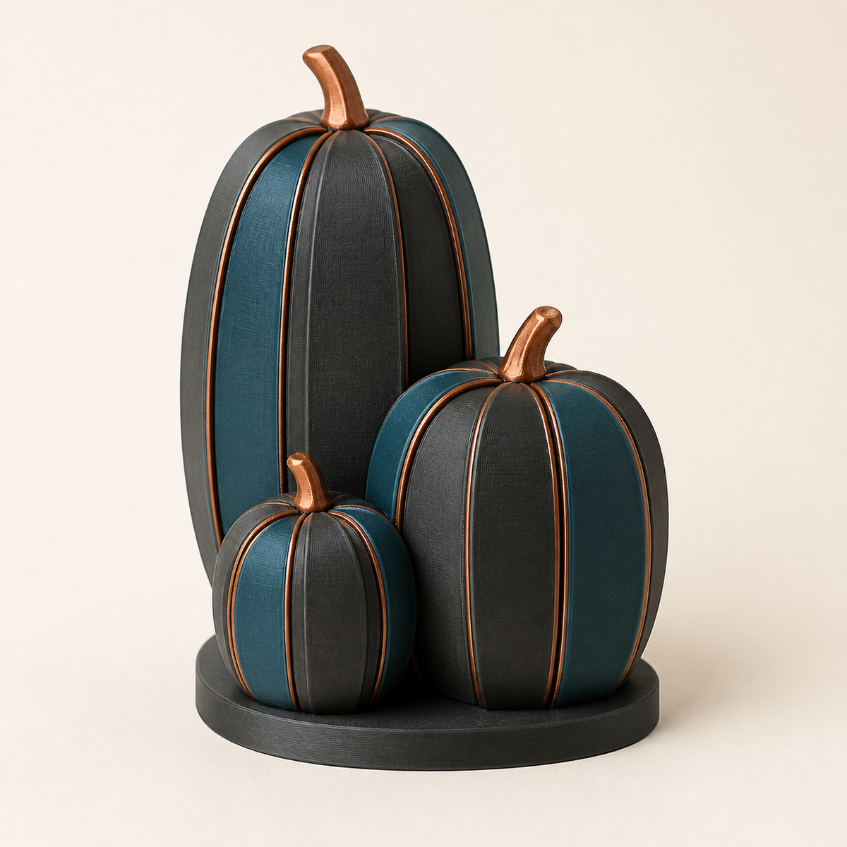 Autumn figure pumpkin tower – modern made of PETG on bright studio background