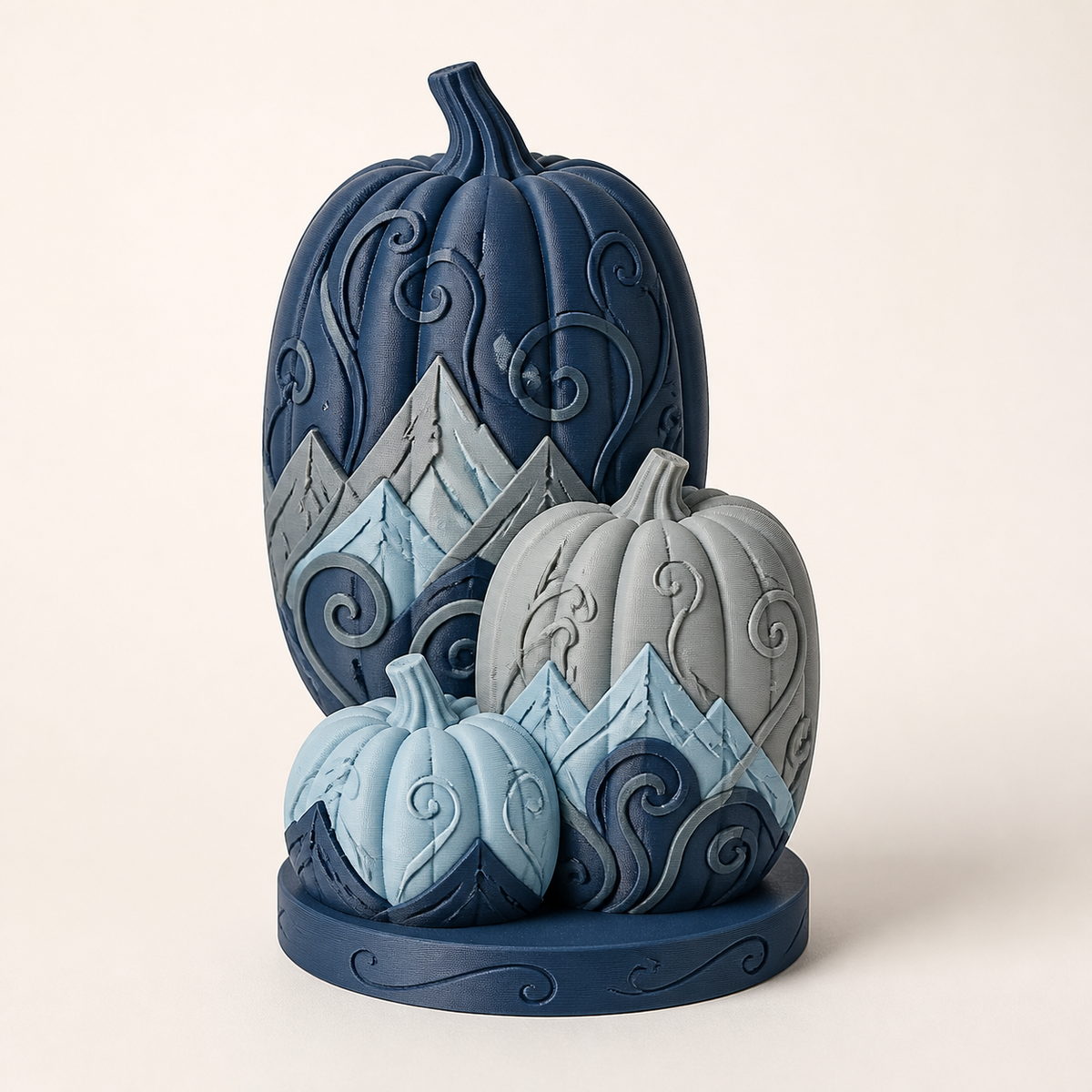 Autumn figure Pumpkin tower – Nordic & Mythical from PETG on bright studio background