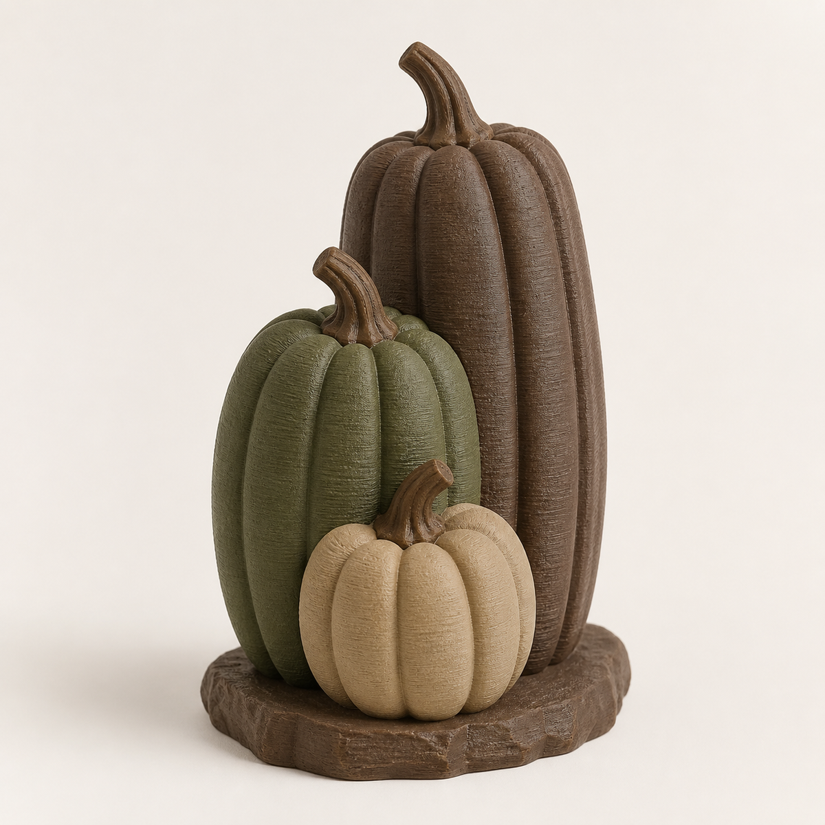 Autumn figure pumpkin tower – rustic from PETG on bright studio background