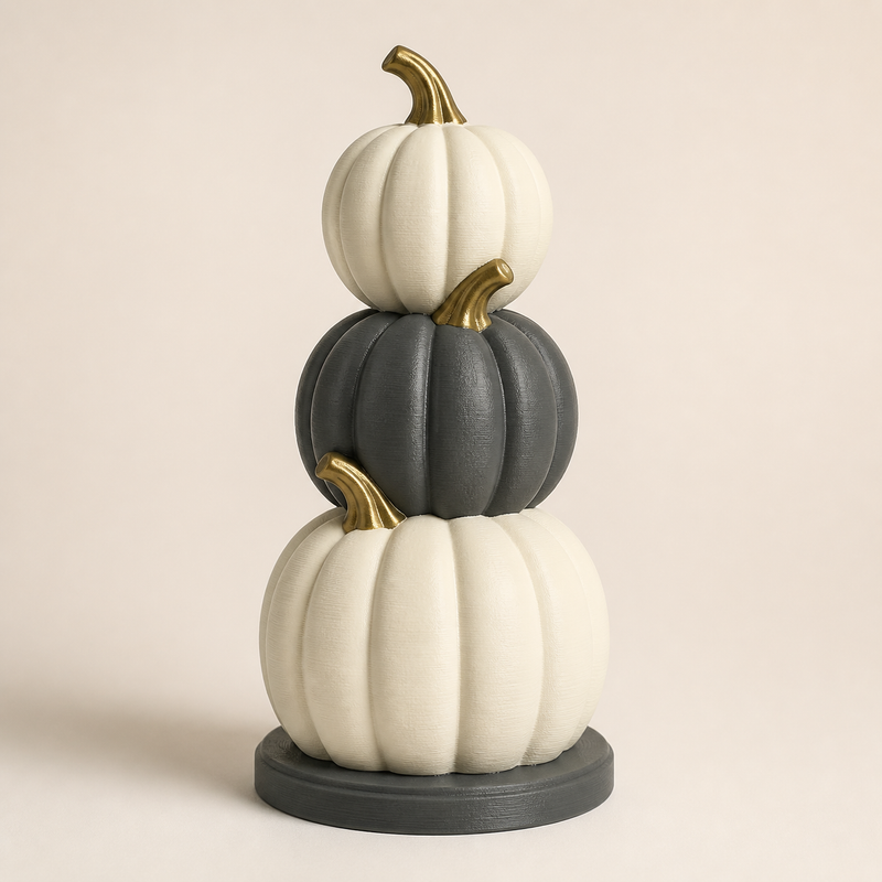 Autumn figure pumpkin tower – Timeless from PETG on bright studio background