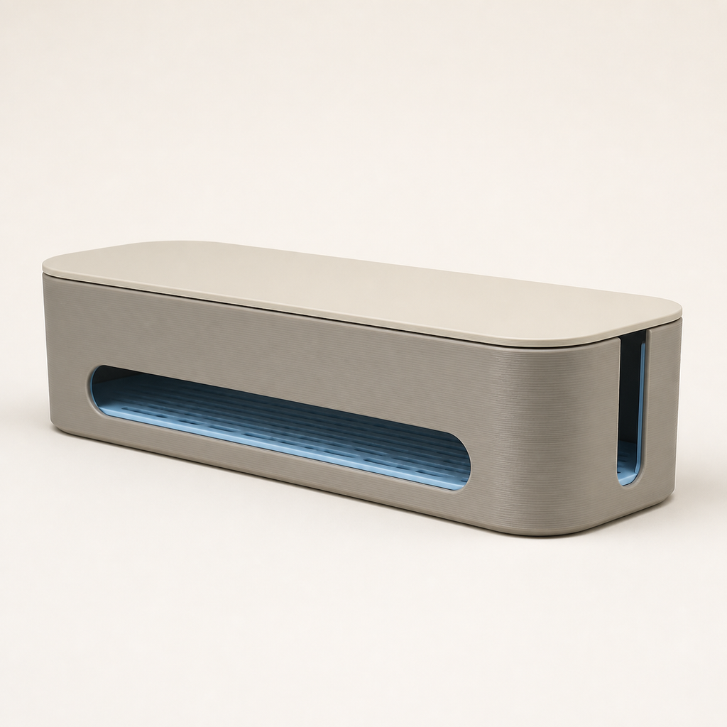 Cable box Ordnungslinie – Serene made of PETG on bright studio background