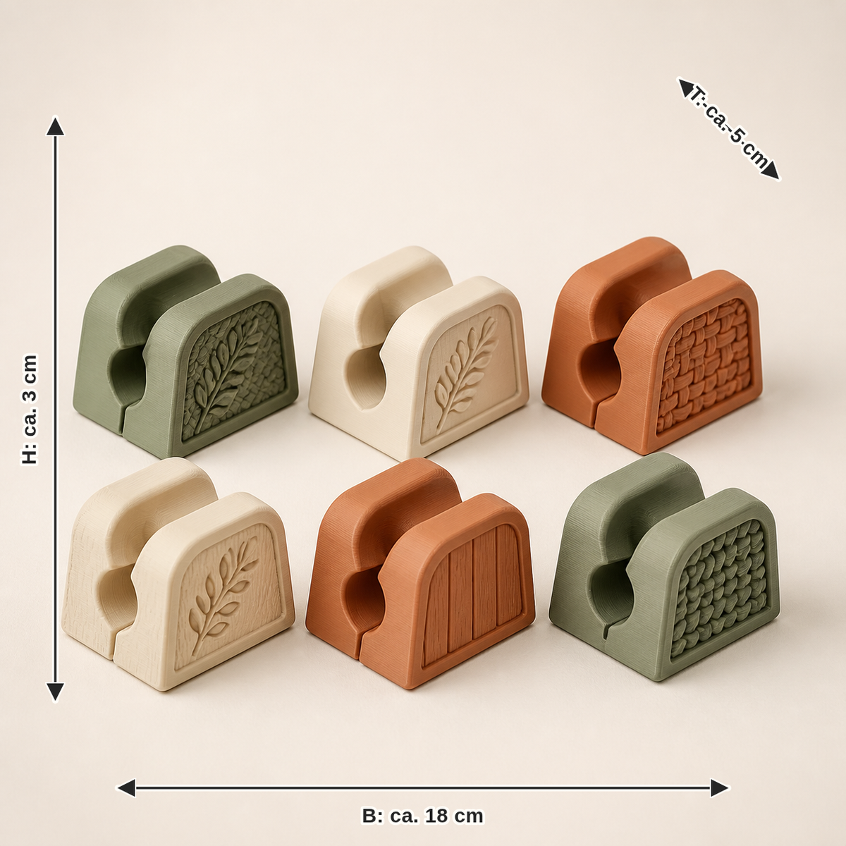 Dimensional image for cable holder bridge path – Country: width approx. 18 cm, depth approx. 5 cm, height approx. 3 cm