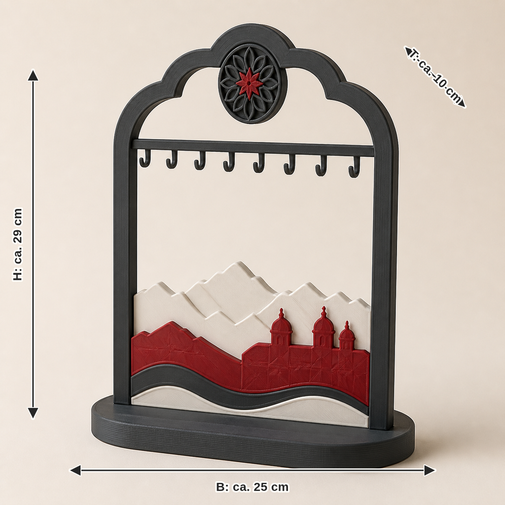 Dimensional image for chain holder fortress arch – Salzburg: width approx. 25 cm, depth approx. 10 cm, height approx. 29 cm