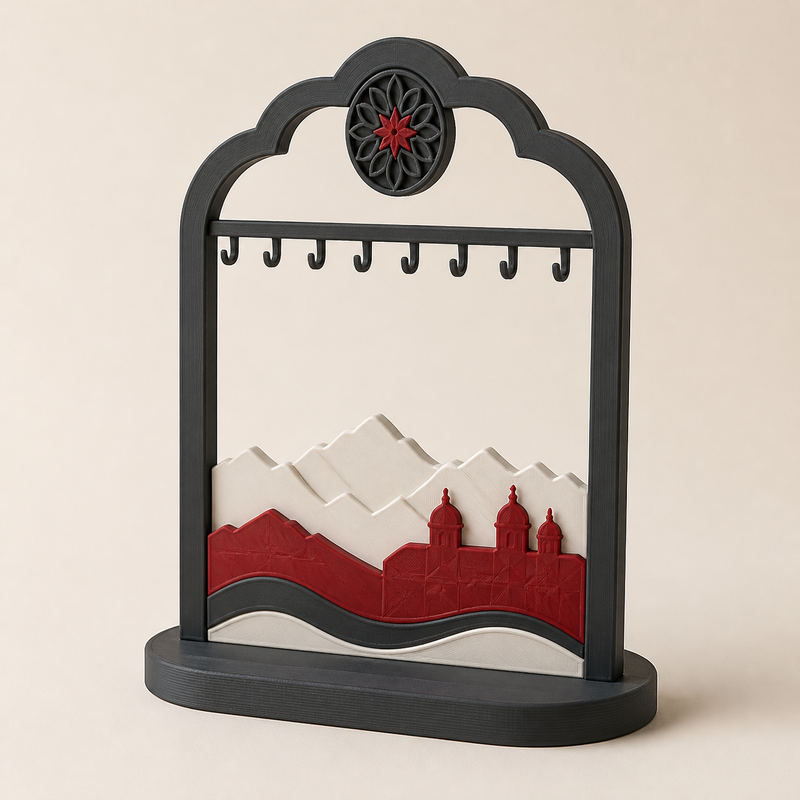 Chain holder fortress arch – Salzburg from PETG on bright studio background