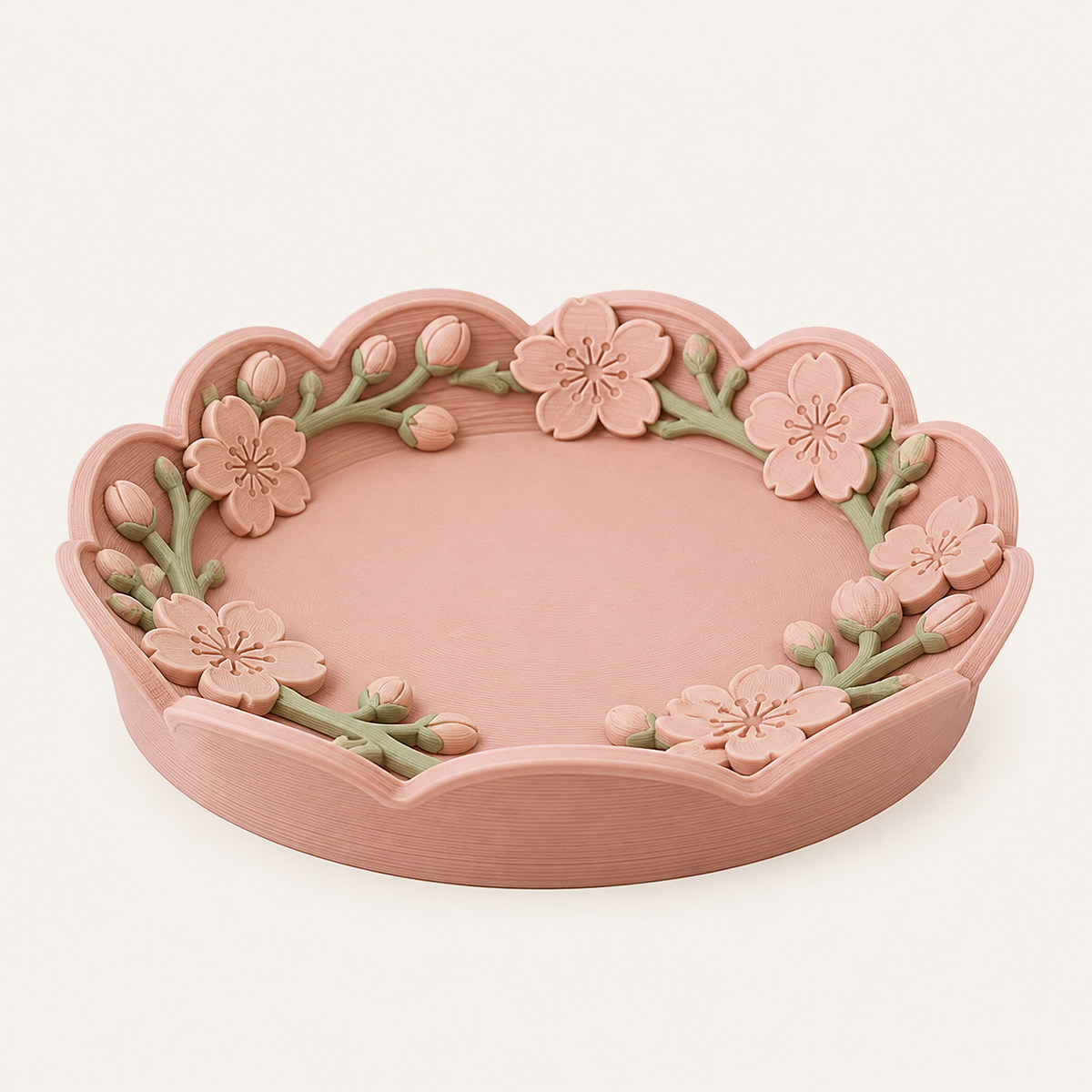 cherry blossom-jewellery dish in 3D-printed PETG in Altrosa, sage green, warm white