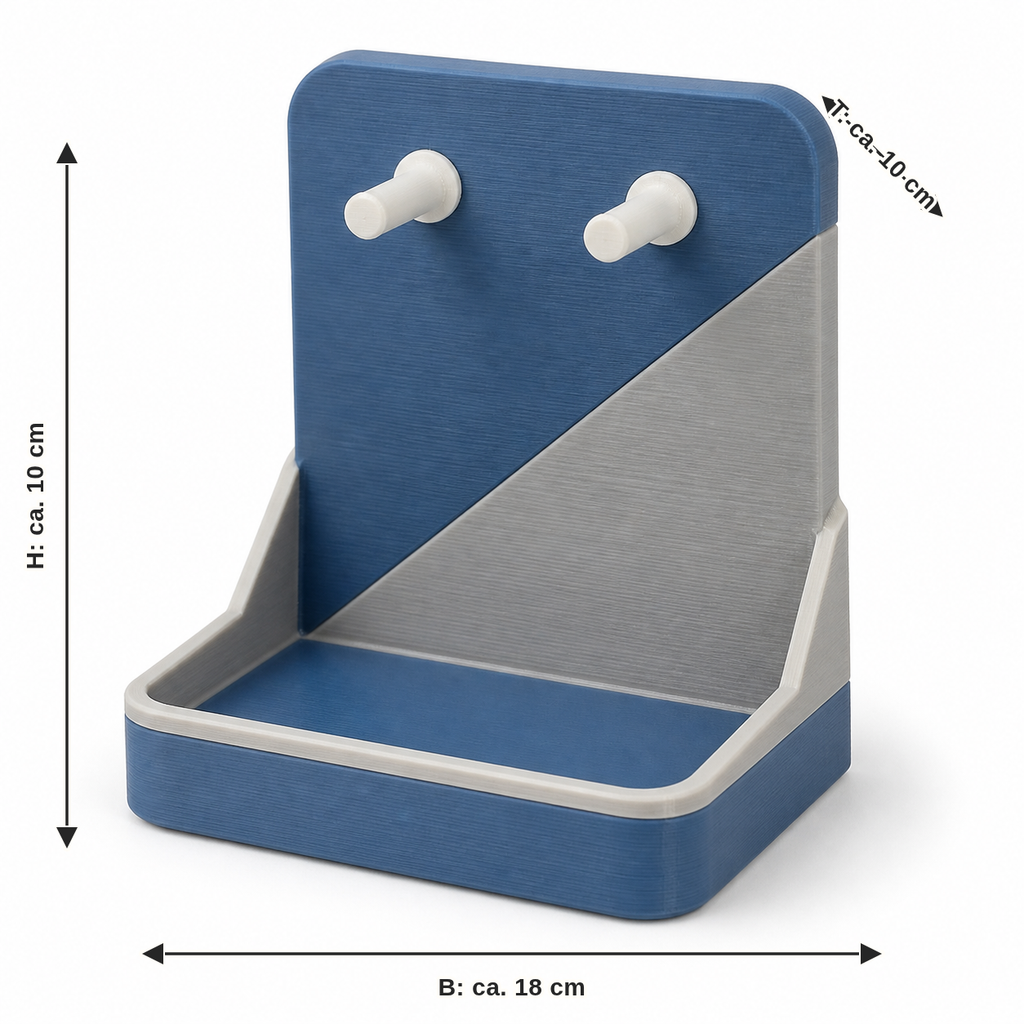 Compact key tray with double hook – Modern: width approx. 18 cm, depth approx. 10 cm, height approx. 10 cm