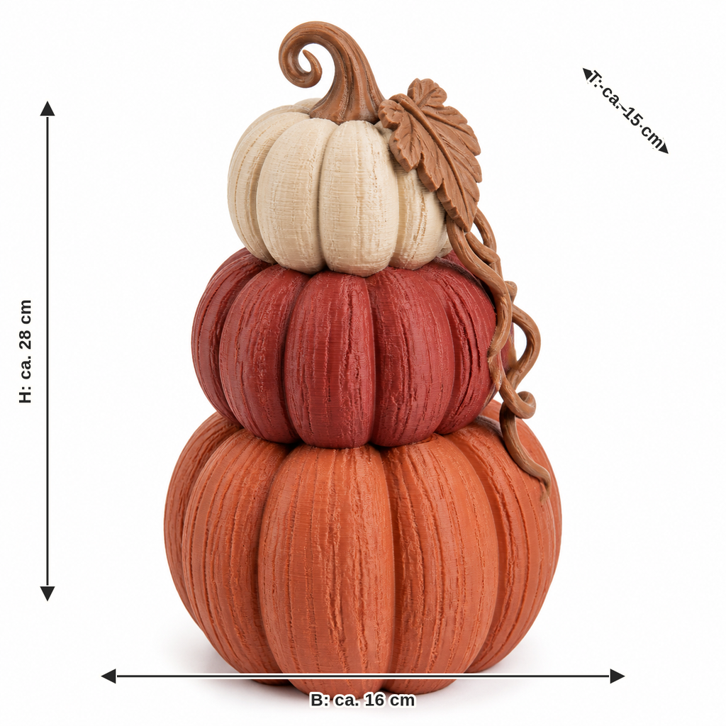 Measurement for pumpkin tower harvesting: width approx. 16 cm, depth approx. 15 cm, height approx. 28 cm
