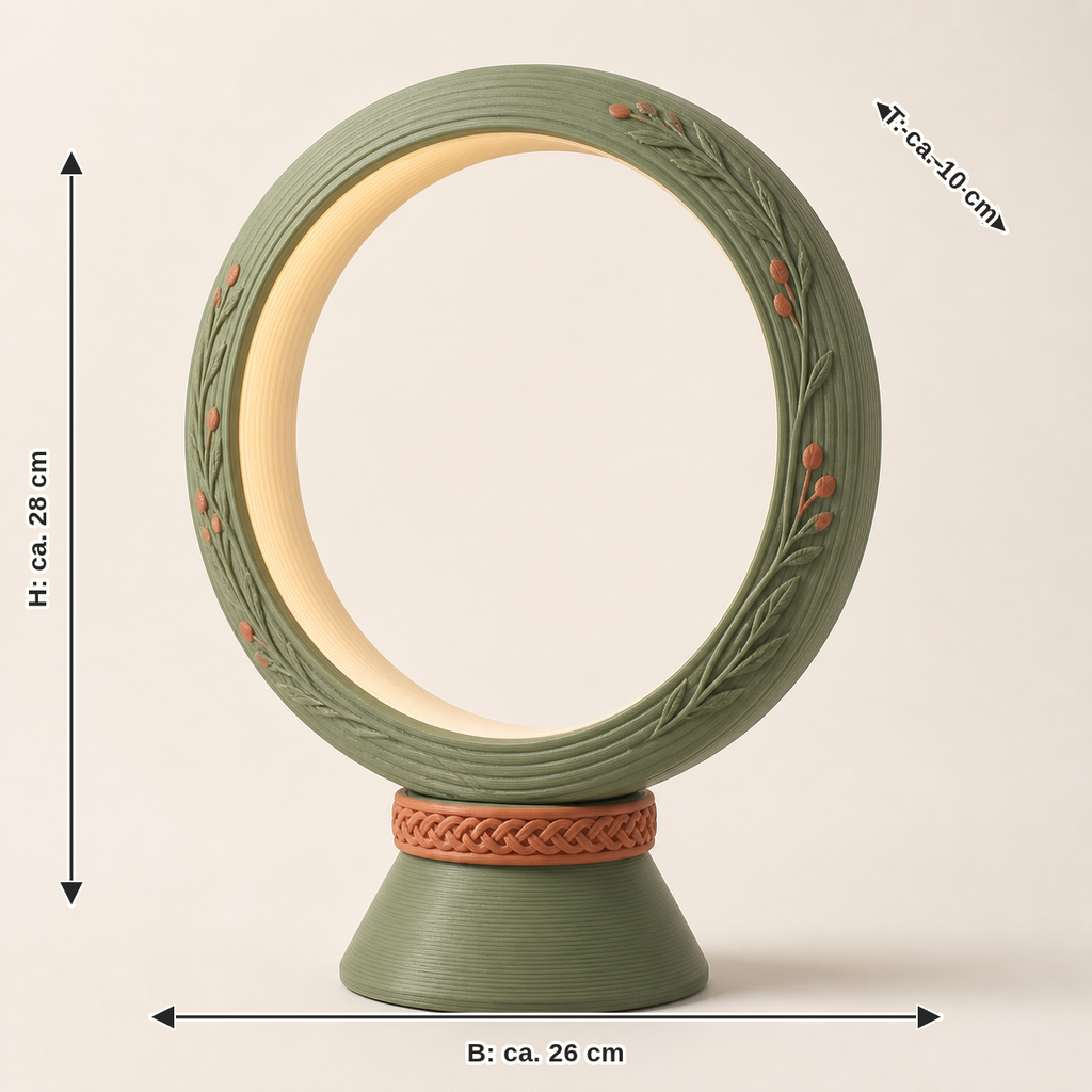 Measurement for LED ambient light light – Country: width approx. 26 cm, depth approx. 10 cm, height approx. 28 cm