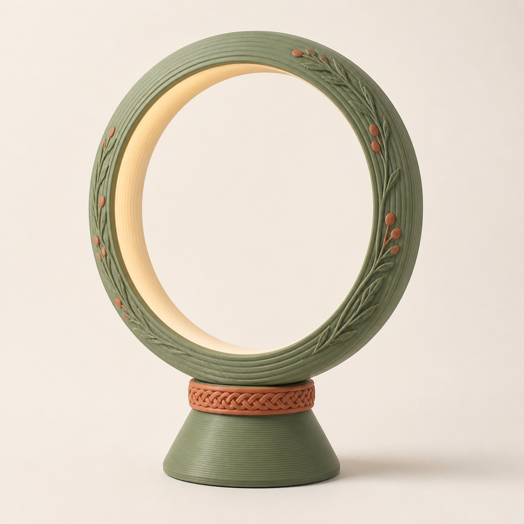 LED ambient light ring – Country from PETG on bright studio background