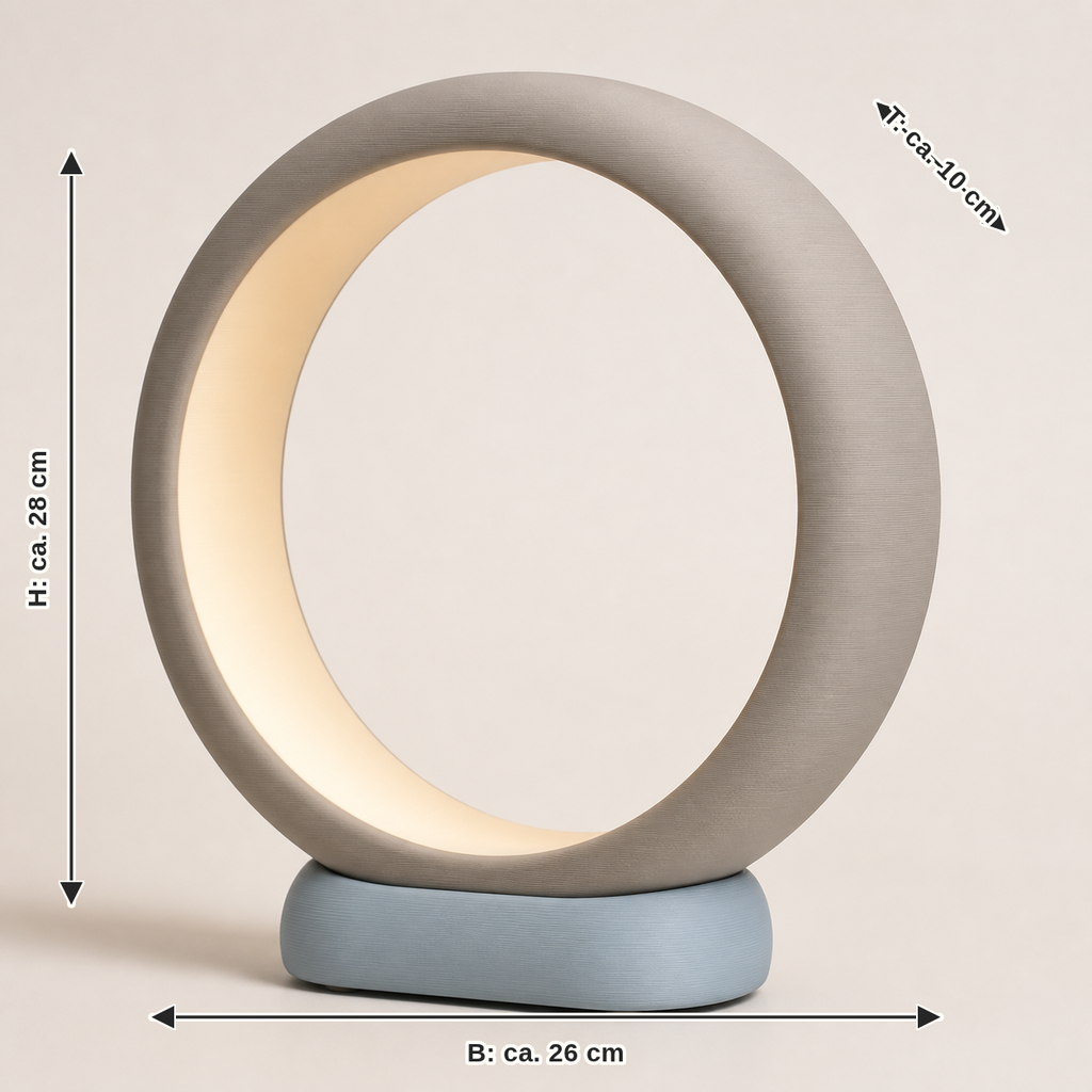 Dimensional image for LED ambient light light – serene: width approx. 26 cm, depth approx. 10 cm, height approx. 28 cm